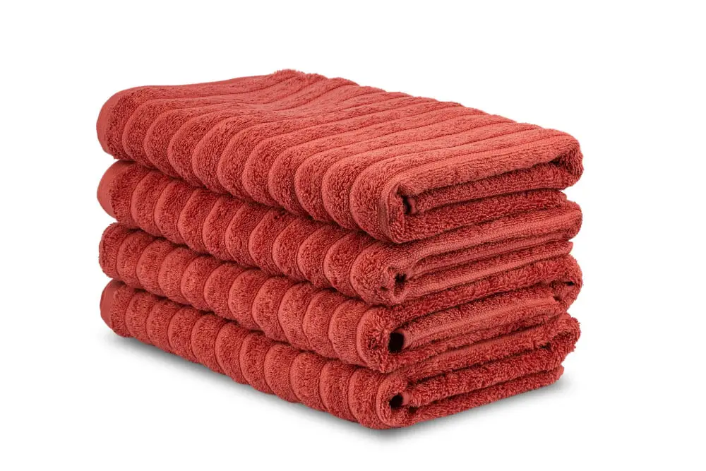 Terracotta Colored Towels Bathroom