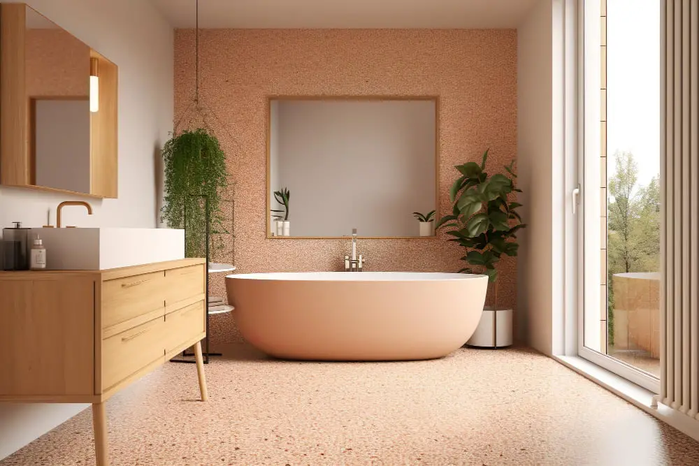 Terracotta Terrazzo Tiles Bathroom