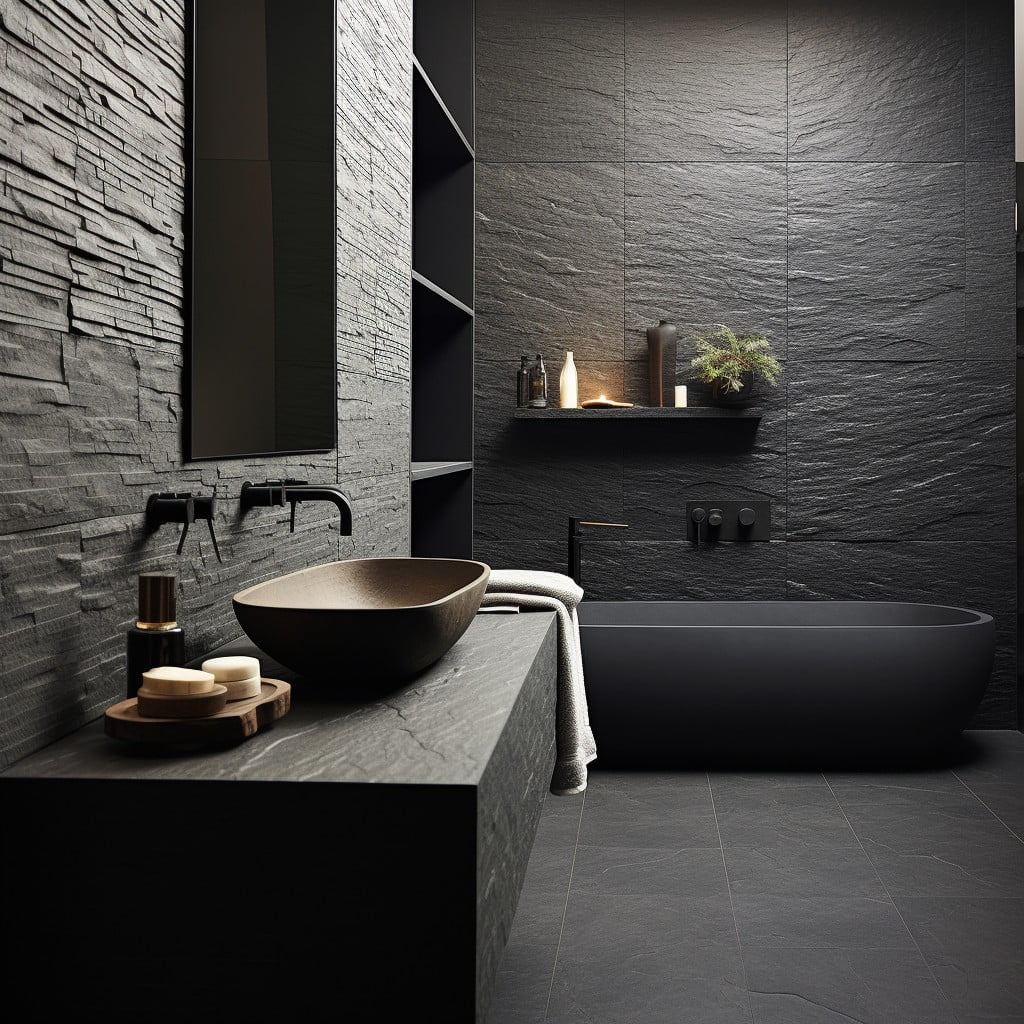 Textured Tiles Masculine Bathroom