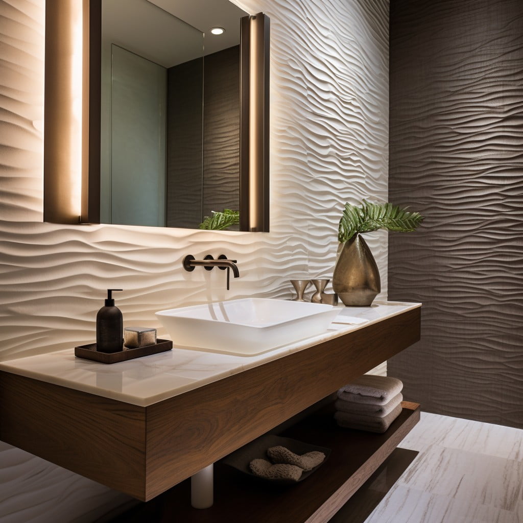 Textured Walls Modern Guest Bathroom