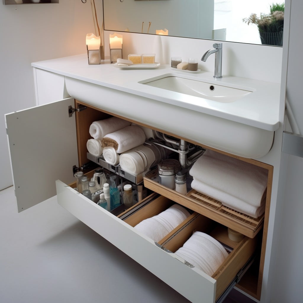 Under-sink Space for Storage in Bathroom Laundry