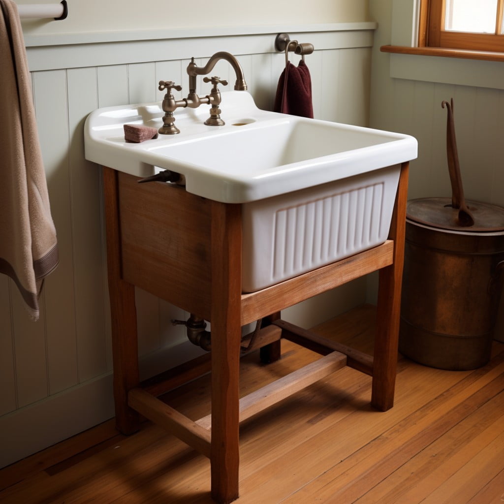 Utility Sink for Pre-treating Stains in Bathroom Laundry