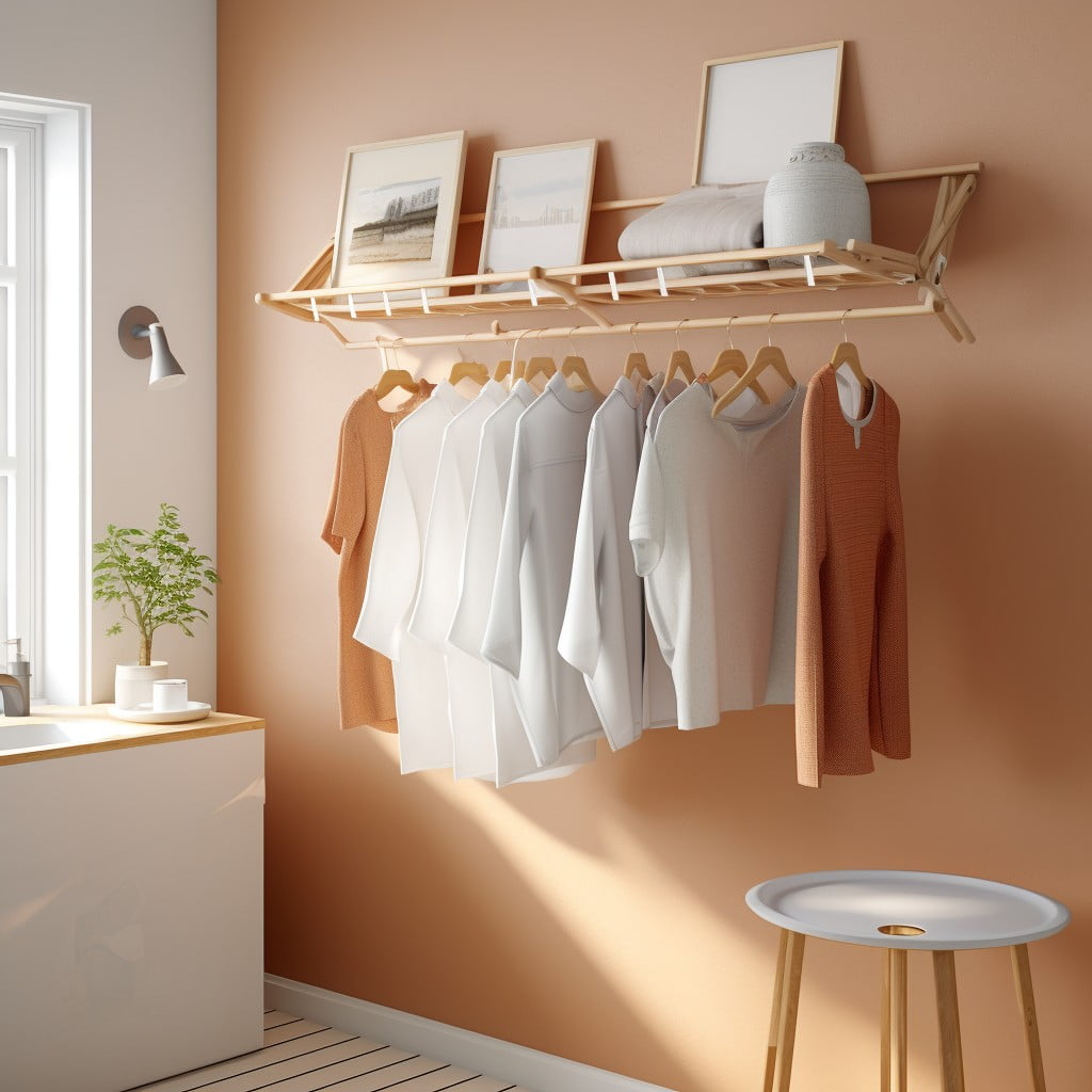 Wall-mounted Drying Racks in Bathroom Laundry