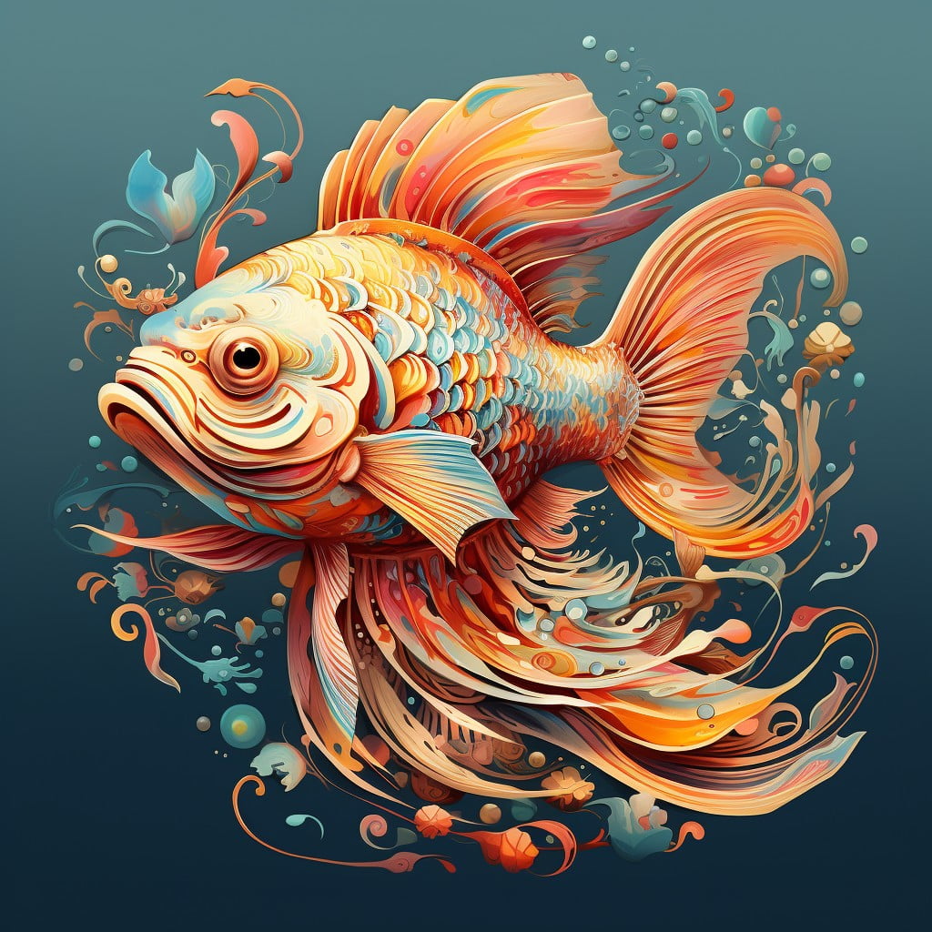 Whimsical Fish Illustrations Artwork for Bathroom
