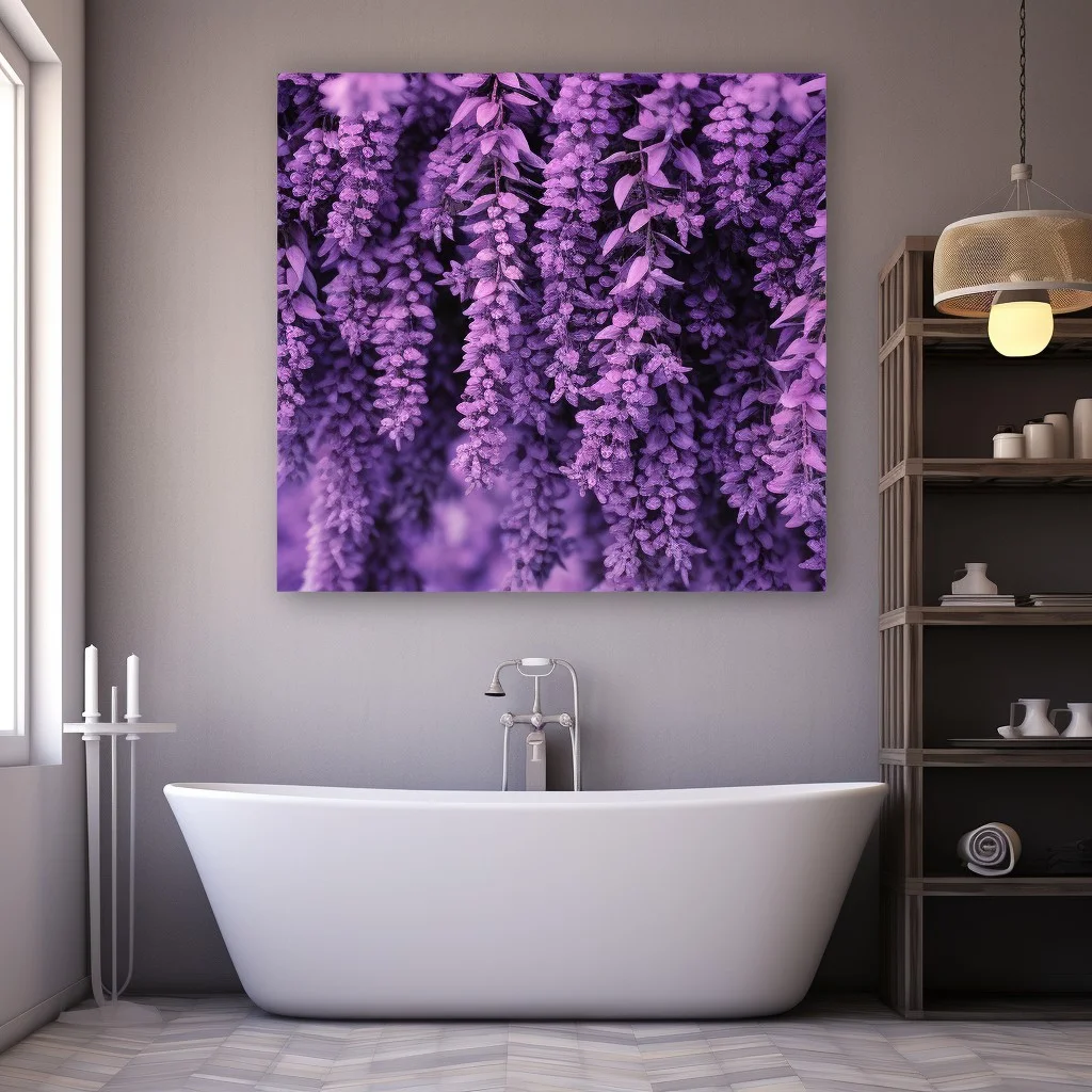Wisteria Wall Art Purple Bathroom