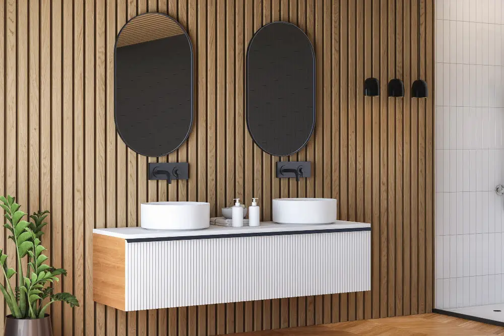 Wood-paneled Walls bathroom