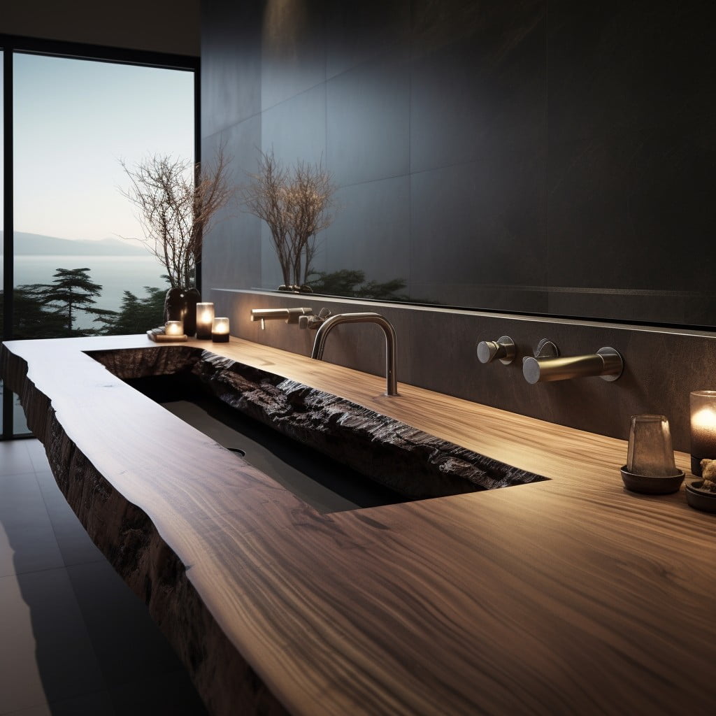 Wooden Countertops Zen Bathroom