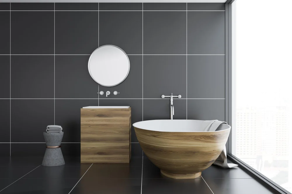 bathroom Black Tile Flooring