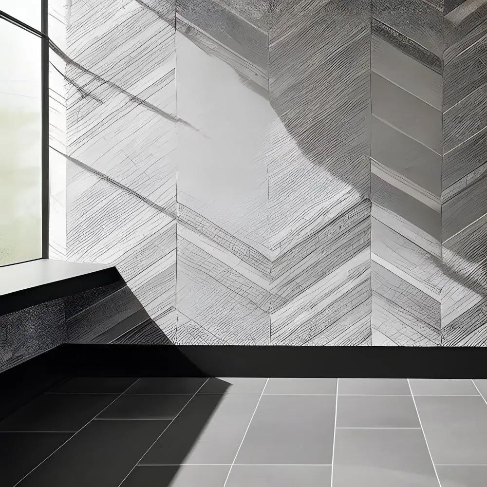 bathroom Chevron Patterned Tiles