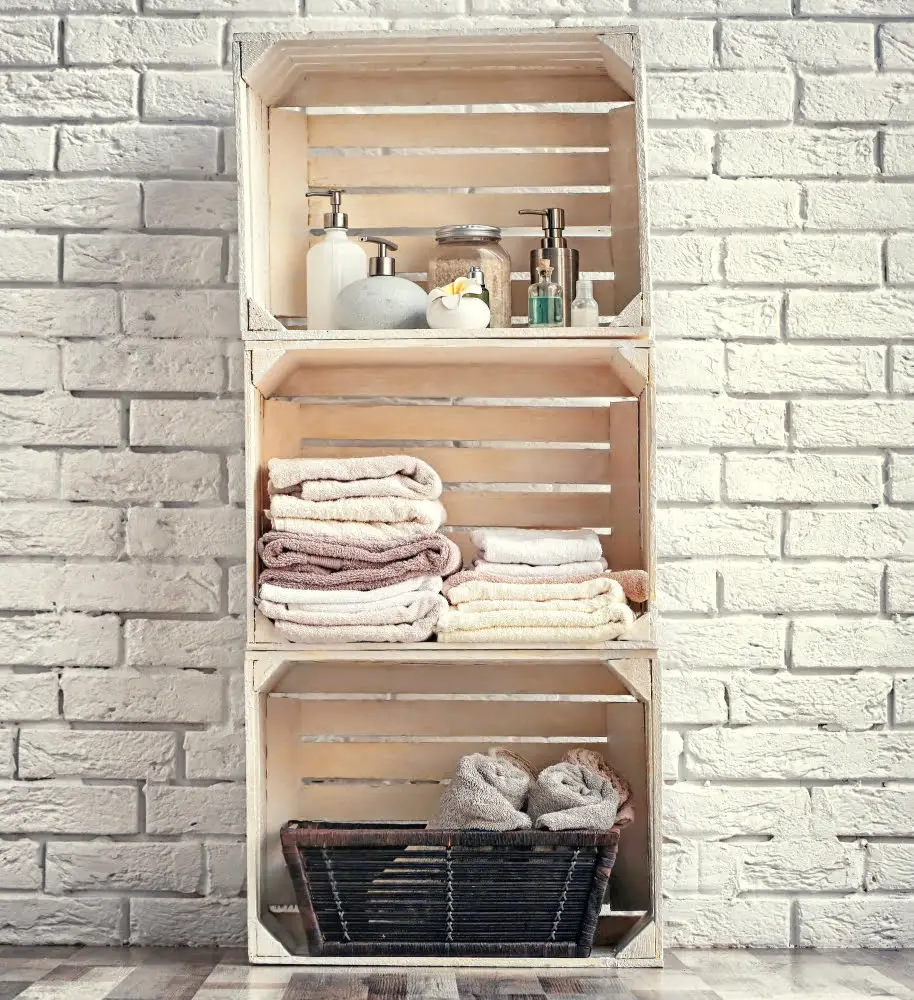 bathroom Crate Shelves