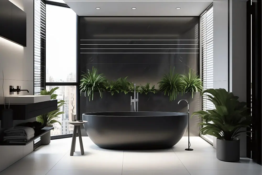 chrome black bathroom