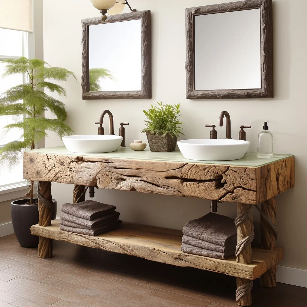 Eco-friendly Reclaimed Wood Dual Bathroom Vanity