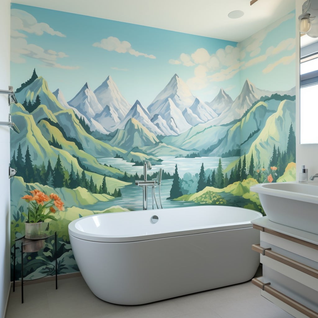 Bathroom Mural Mountainous Terrain