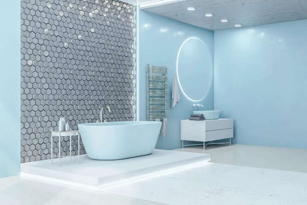 ocean mosaic tile bathroom