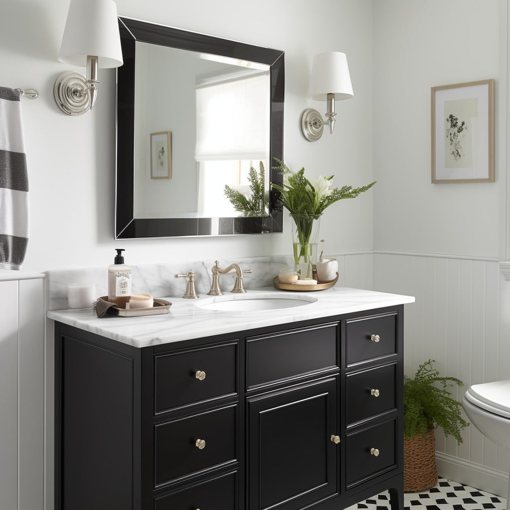 Add a Vanity Mirror Bathroom Makeover