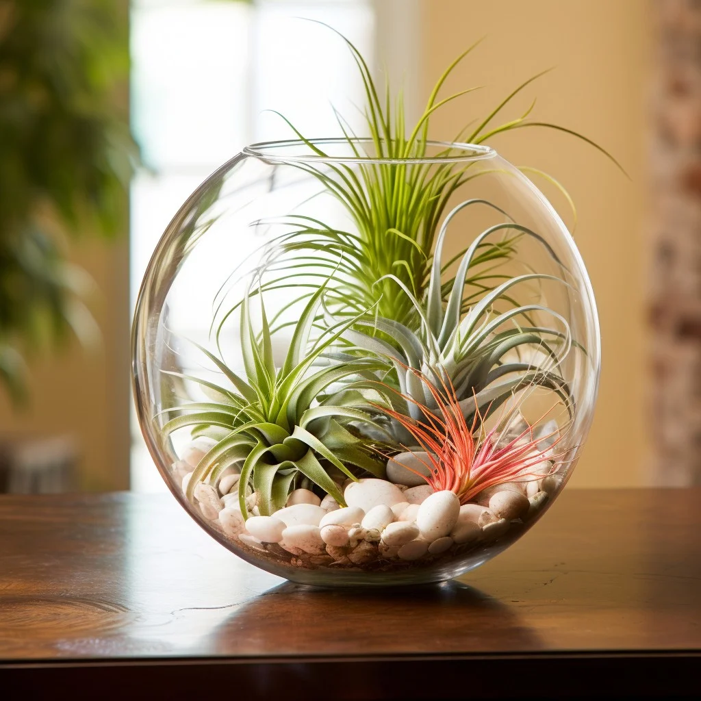 Air Plants in Glass Terrariums Bathroom Planter