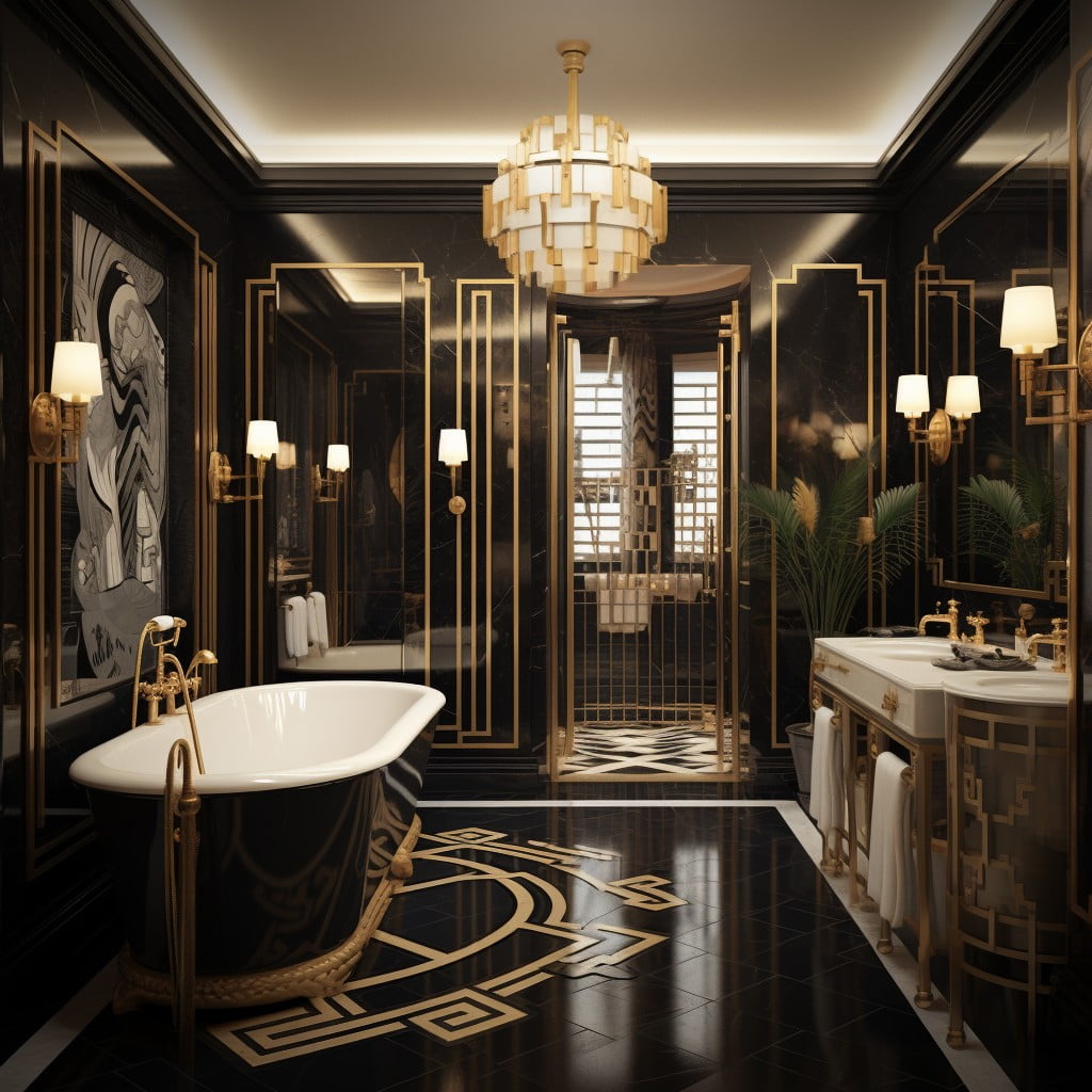 Art Deco Glam Bathroom Theme