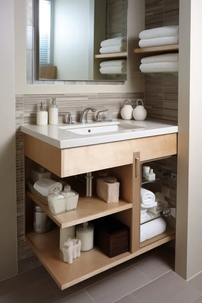 Below Sink Storage Niches Bathroom Niche --ar 2:3