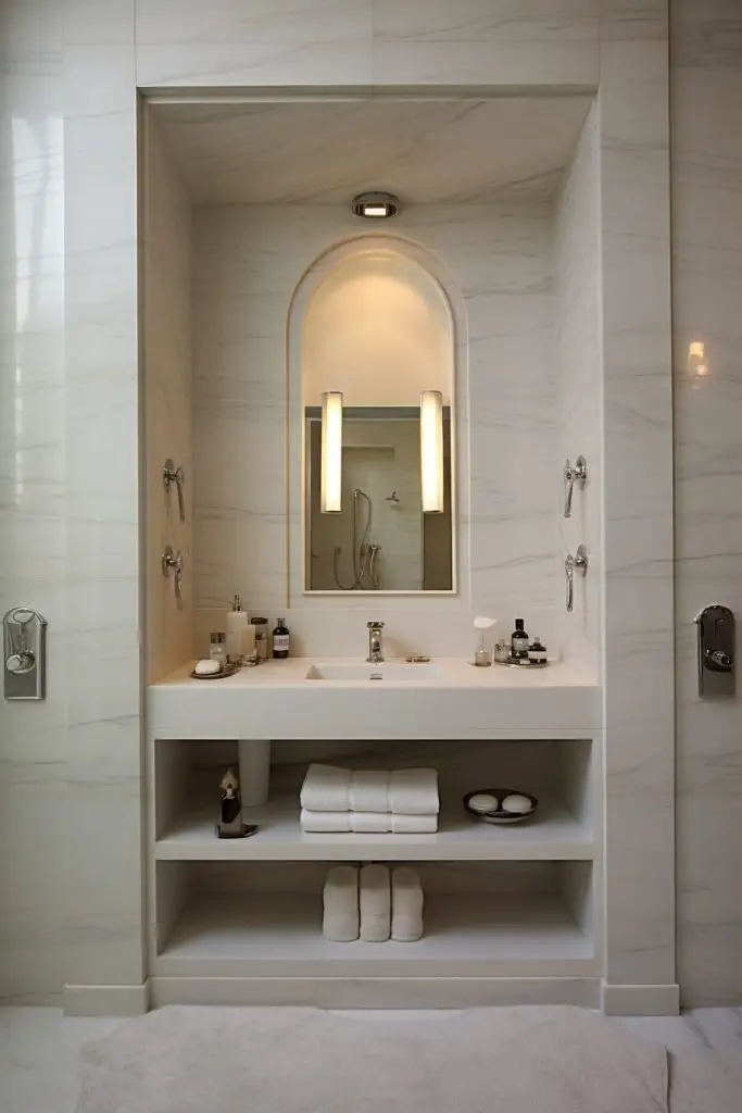 Beside-the-vanity Shaving Niche Bathroom Niche --ar 2:3