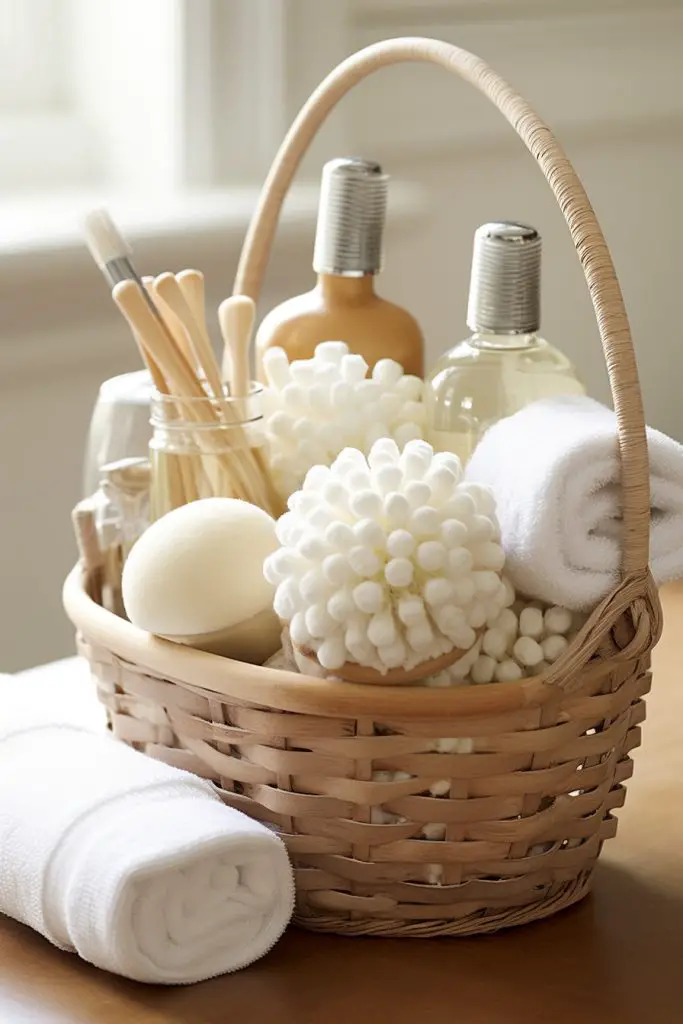 Bubble Bath Set Basket Bathroom Basket --ar 2:3