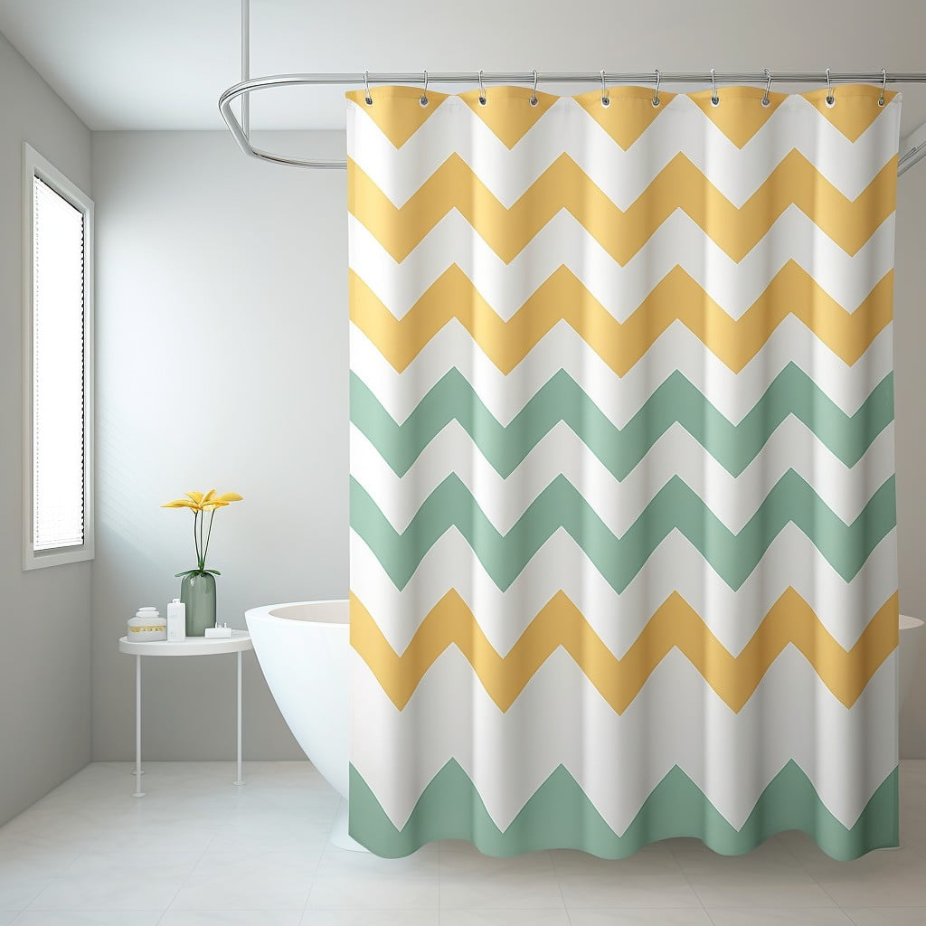 Chevron Striped Shower Curtains Bathroom Curtain