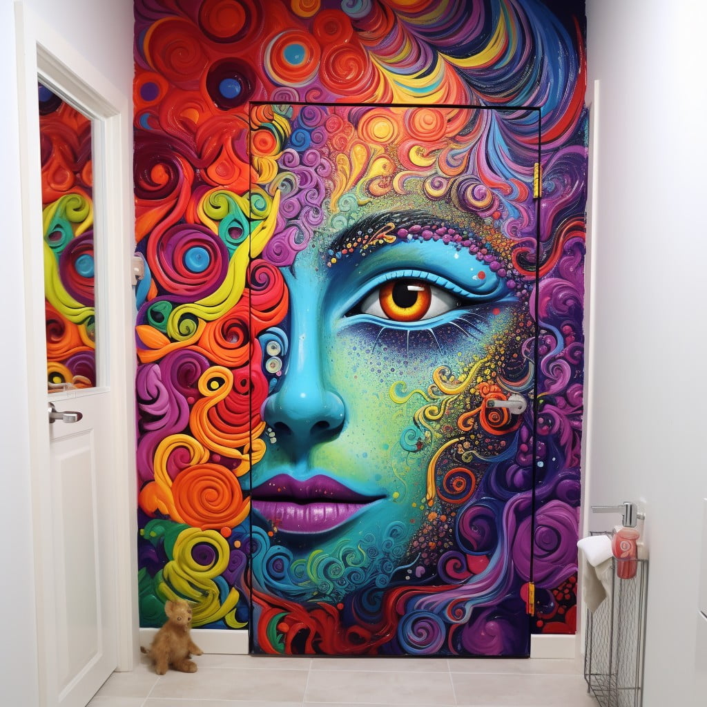 Colorful Painted Bathroom Door