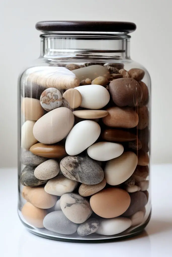 Decorative Pebble Jar Bathroom Jar --ar 2:3