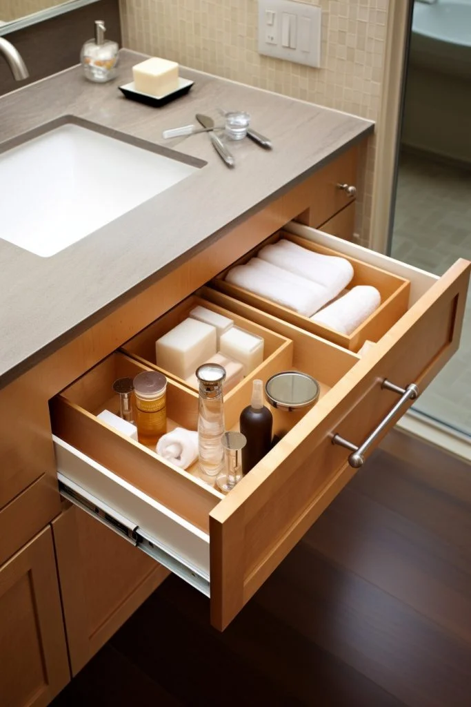 Designate a Drawer for Bath Products Bathroom Drawer --ar 2:3