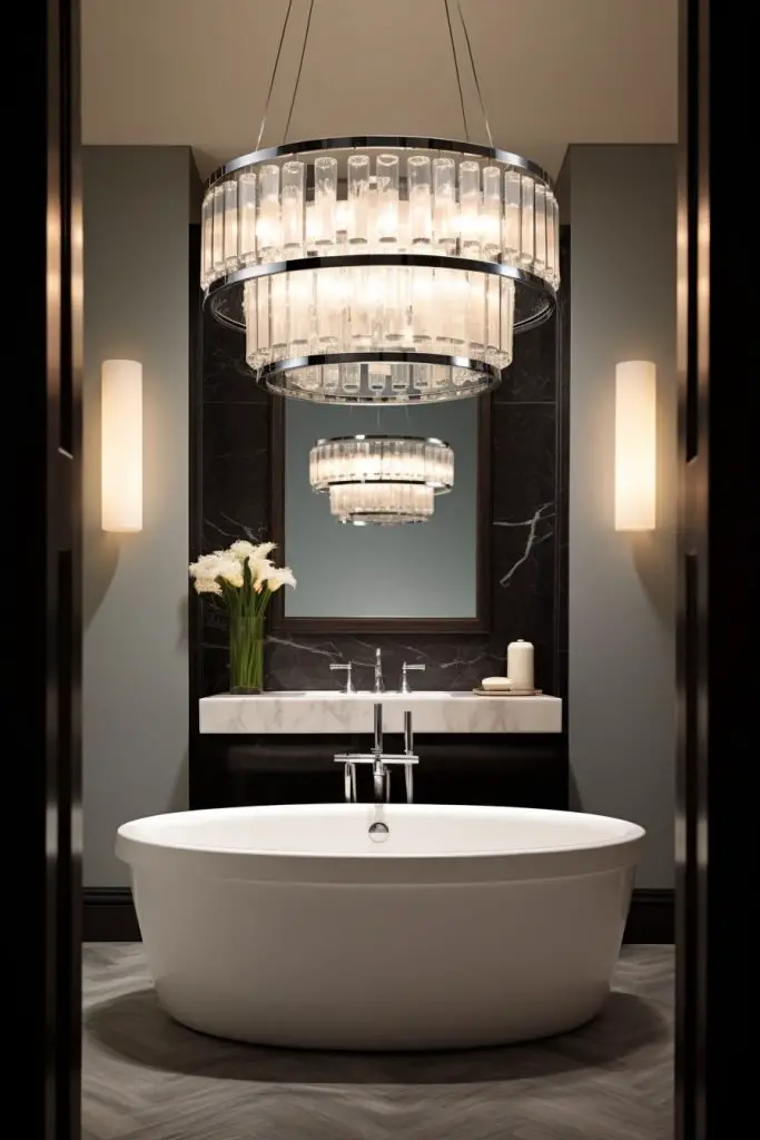 Drum Pendant Chandelier for Modern Bathrooms Bathroom Chandelier --ar 2:3