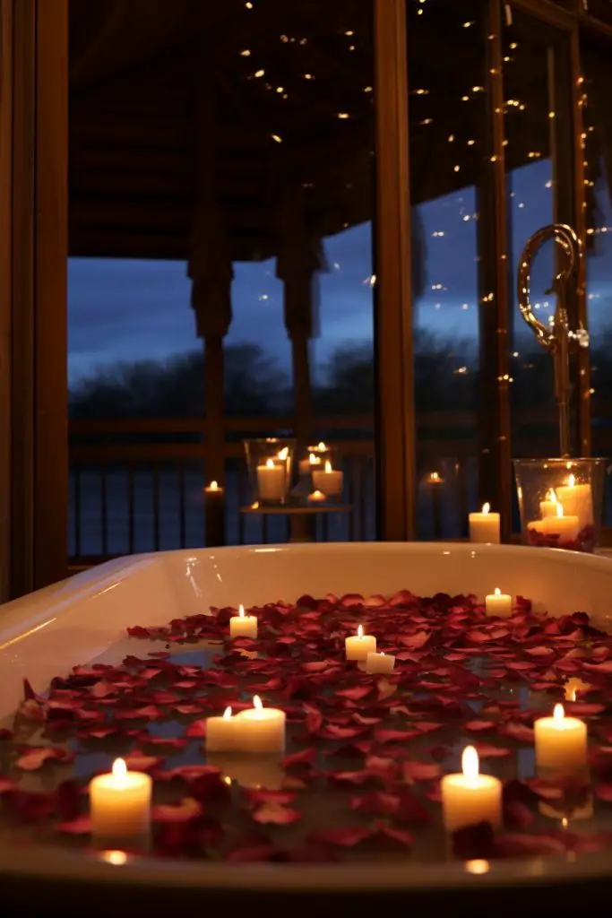 Floating Waterproof Candles Romantic Bathroom --ar 2:3