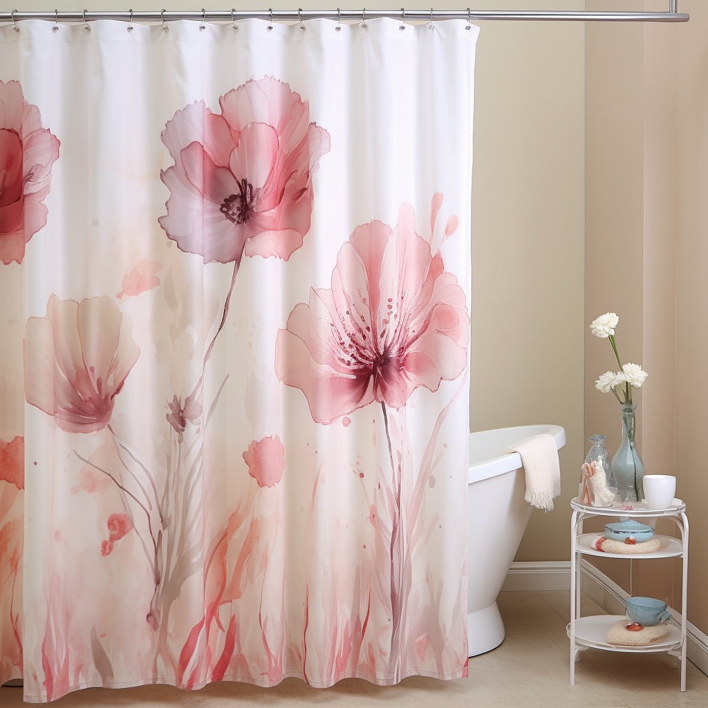 Floral Print Curtains Bathroom Curtain