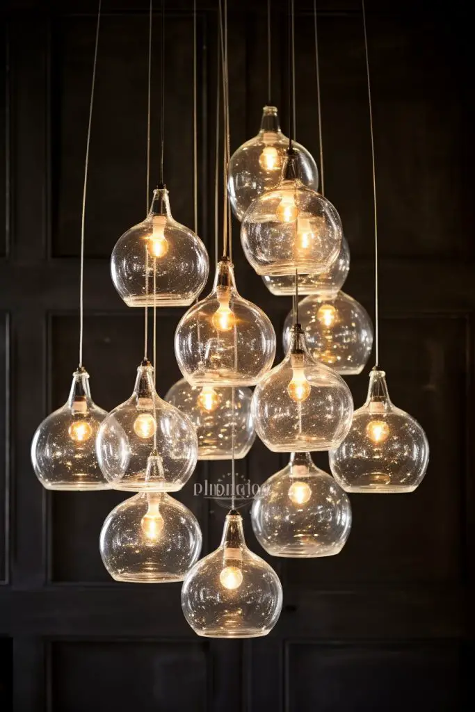 Glass Bubble Chandelier for a Contemporary Feel Bathroom Chandelier --ar 2:3