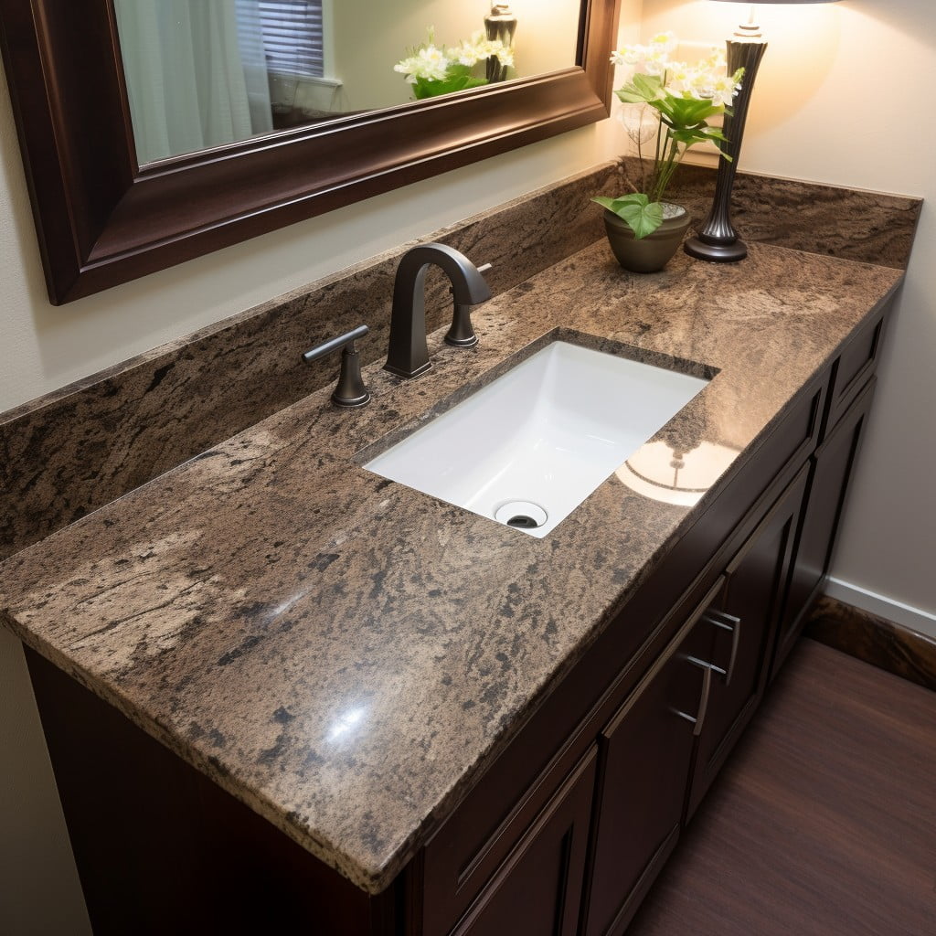 Granite Countertop With Built-in Sink Bathroom Sink