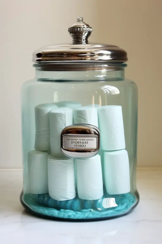 Guest Towel Storage Jar Bathroom Jar --ar 2:3