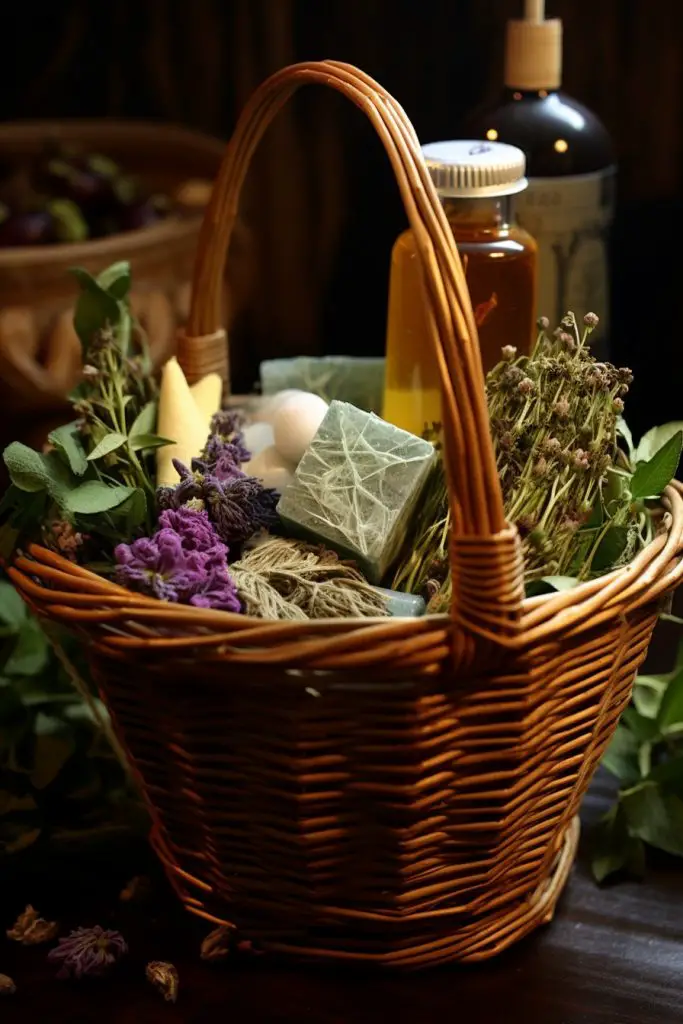 Herbal Bath Tea Basket Bathroom Basket --ar 2:3