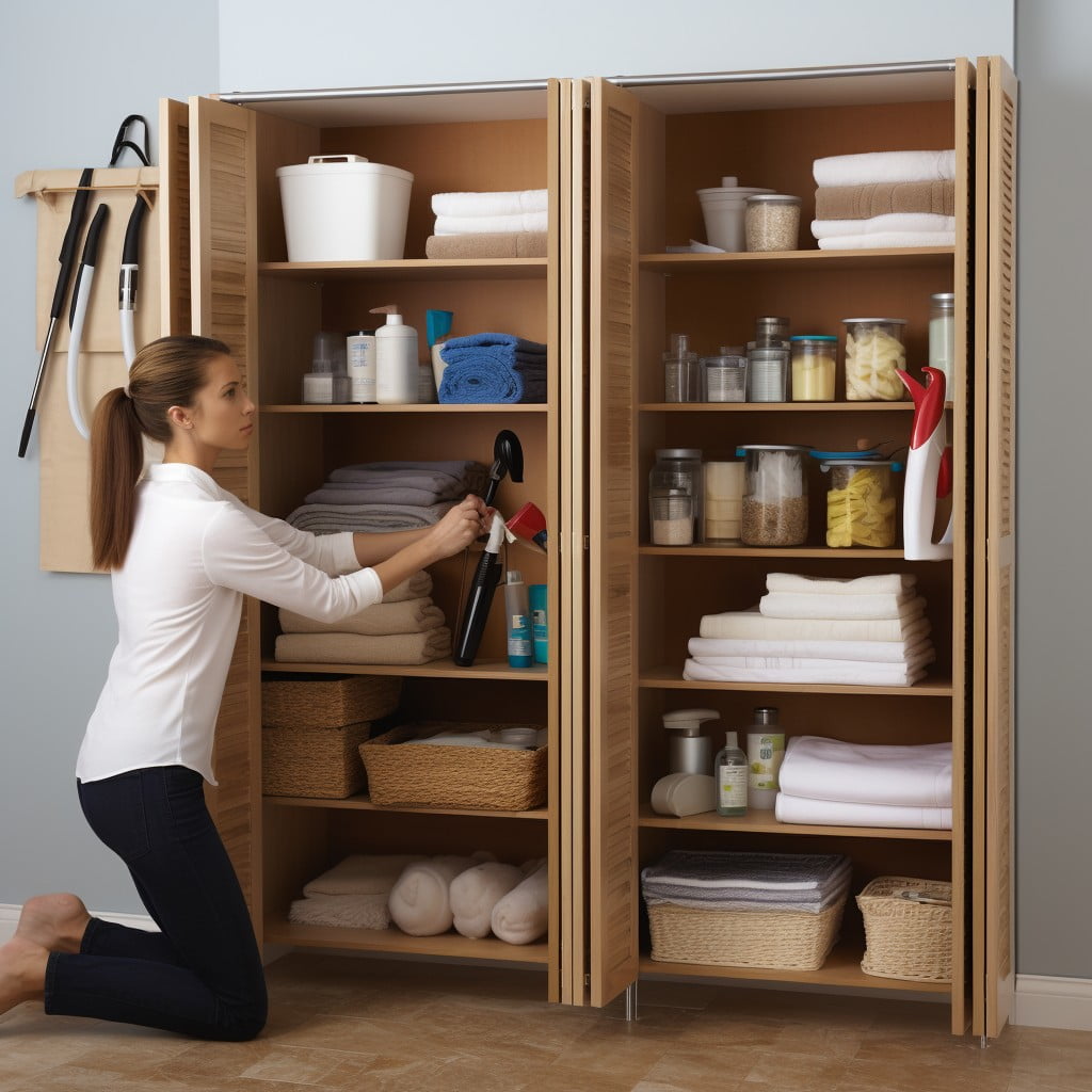 Install Adjustable Shelves Bathroom Closet Organization