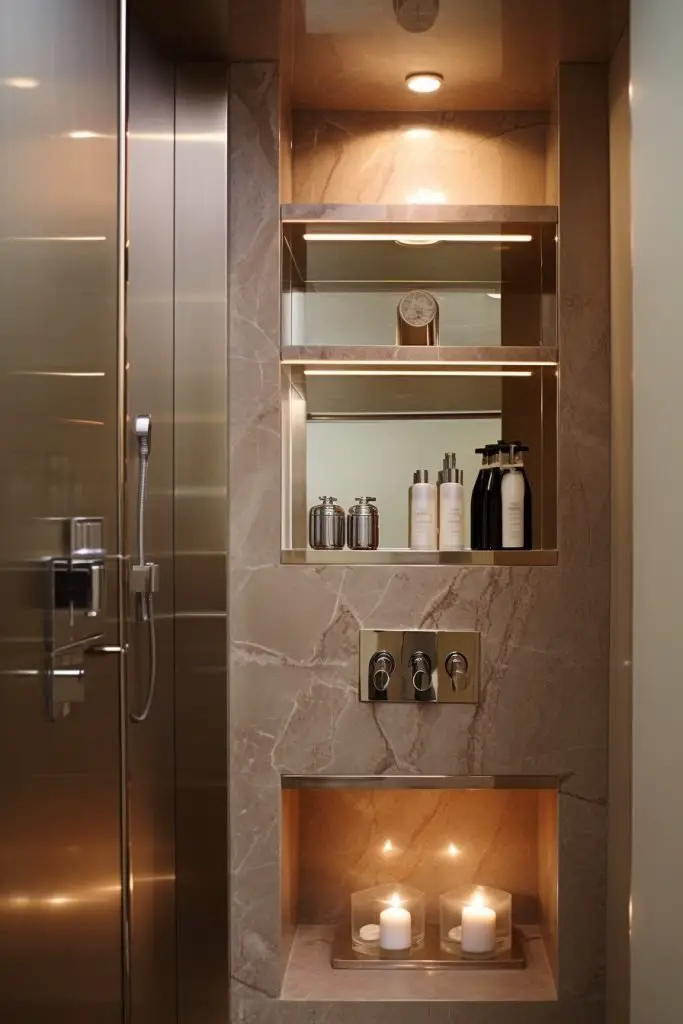 Integrated Soap and Shower Dispenser Niche Bathroom Niche --ar 2:3