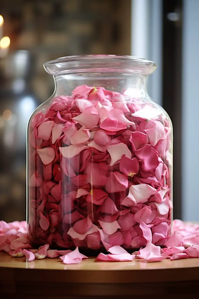 Jar Full of Rose Petals Bathroom Jar --ar 2:3