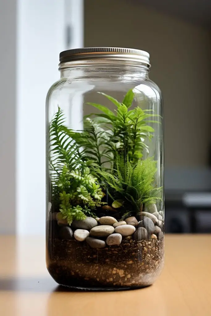 Jarred Indoor Plant Bathroom Jar --ar 2:3