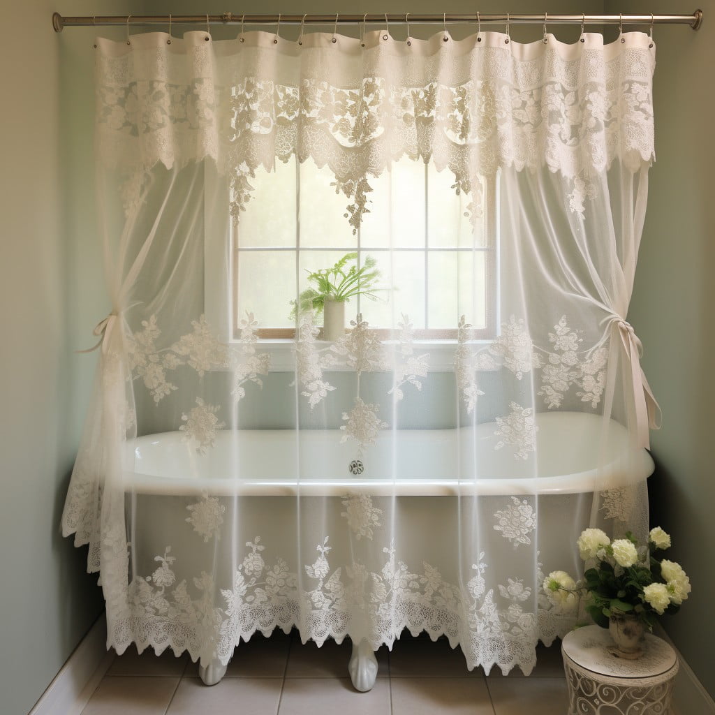 Lace Bathroom Curtains for a Vintage Look Bathroom Curtain