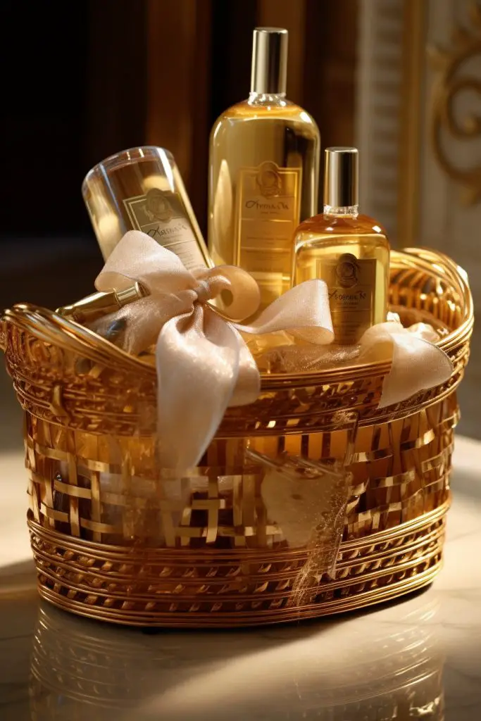 Luxury Shampoo and Conditioner Basket Bathroom Basket --ar 2:3