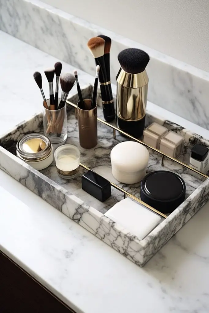 
Marble Slab Organizer Bathroom Tray --ar 2:3