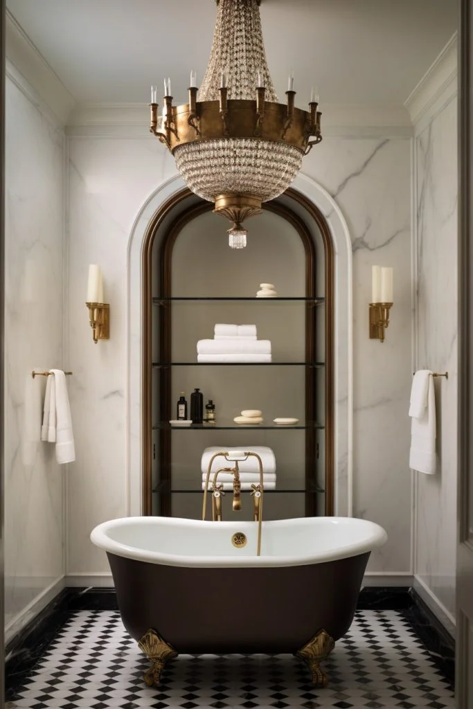 Mini Bronze Chandelier for Small Bathrooms Bathroom Chandelier --ar 2:3