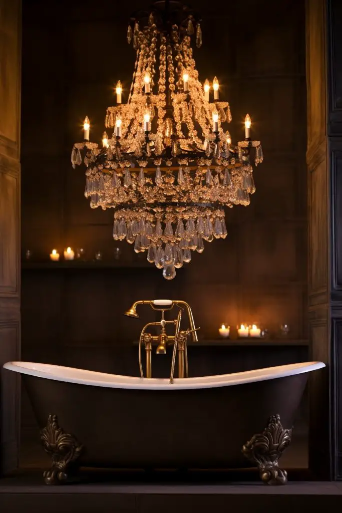 Mini-tiered Chandelier for Low-ceiling Bathrooms Bathroom Chandelier --ar 2:3