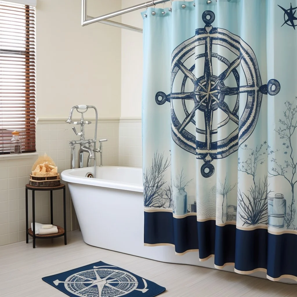 Nautical Themed Curtains Bathroom Curtain