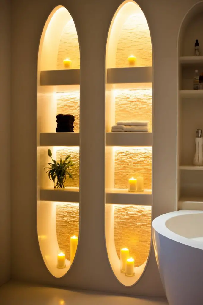 Niche With LED Lighting Bathroom Niche --ar 2:3