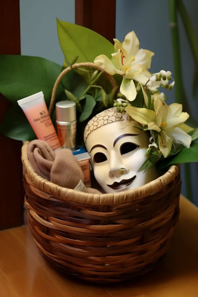 Organic Face Mask Basket Bathroom Basket --ar 2:3