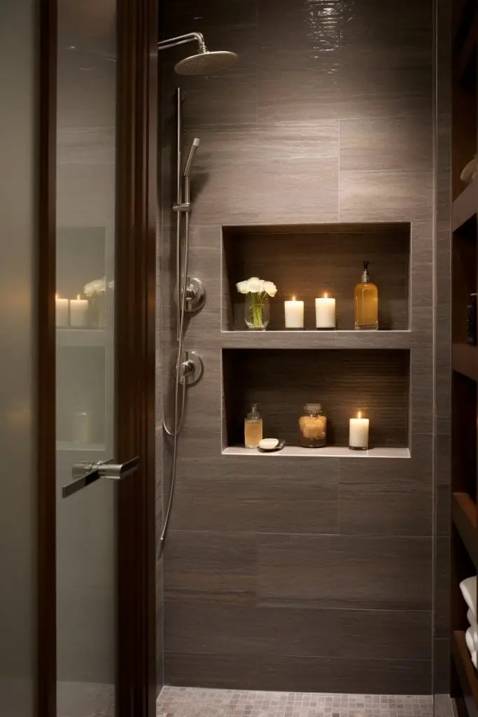 
Recessed Shower Shelving Bathroom Niche --ar 2:3