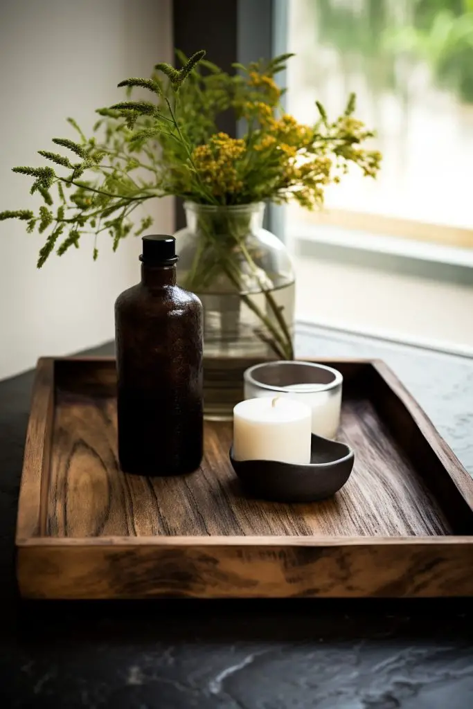 Rustic Wooden Tray Bathroom Tray --ar 2:3