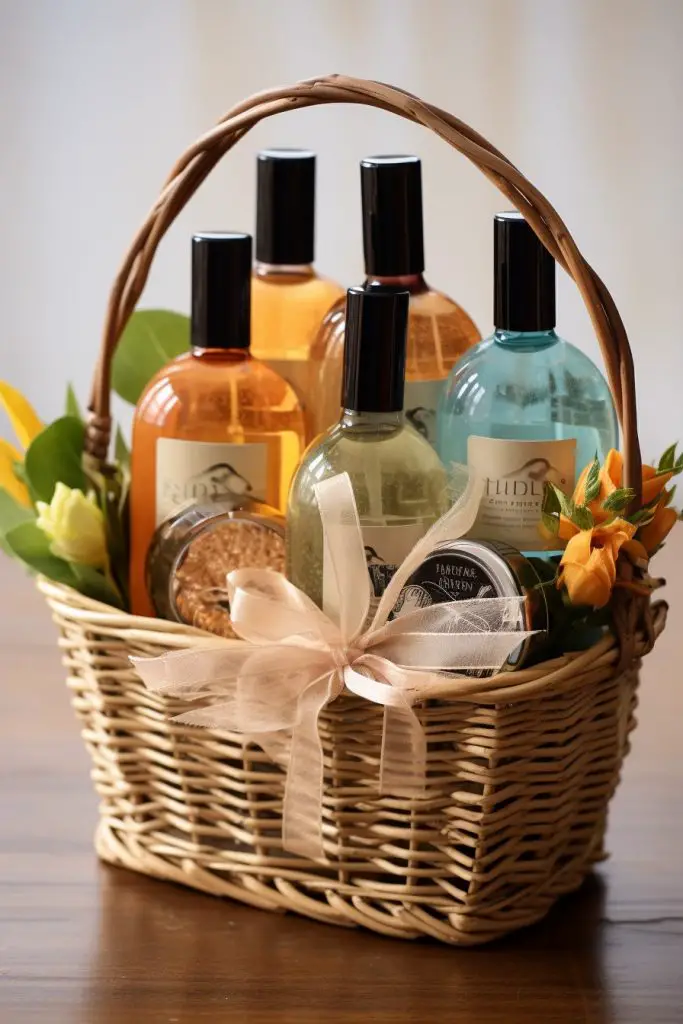 Shower Gel Variety Basket Bathroom Basket --ar 2:3